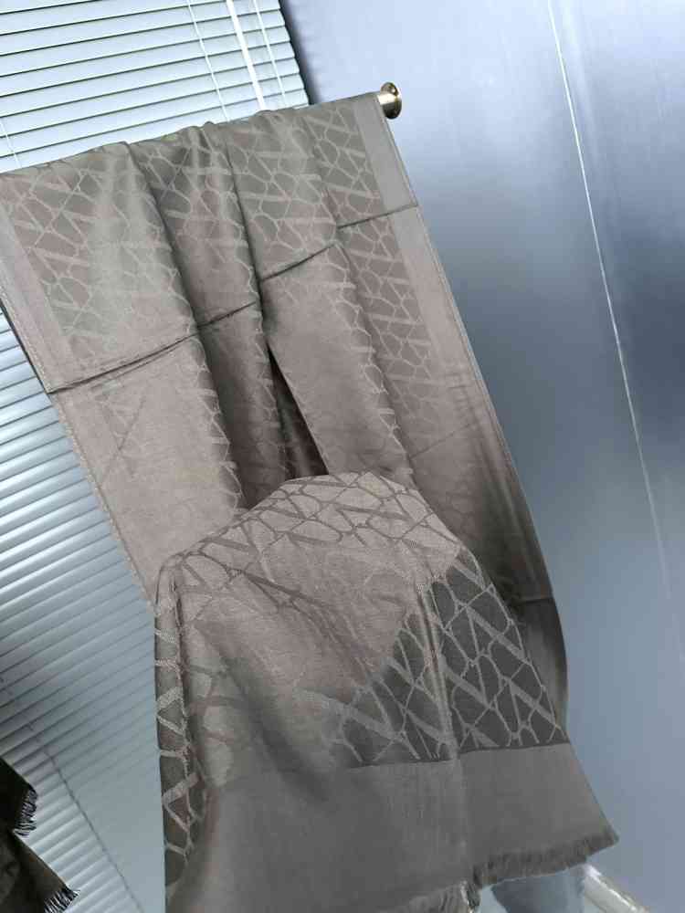 Valentino Designer Grey Silk Stole-1