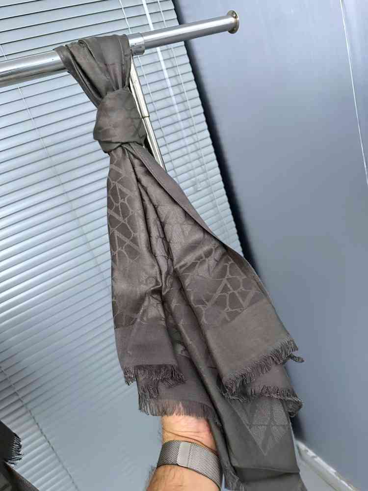 Valentino Designer Grey Silk Stole-2