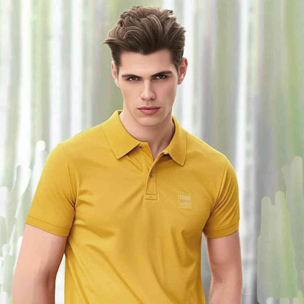 Yellow Hugo Boss Cream Premium Quality T-shirt