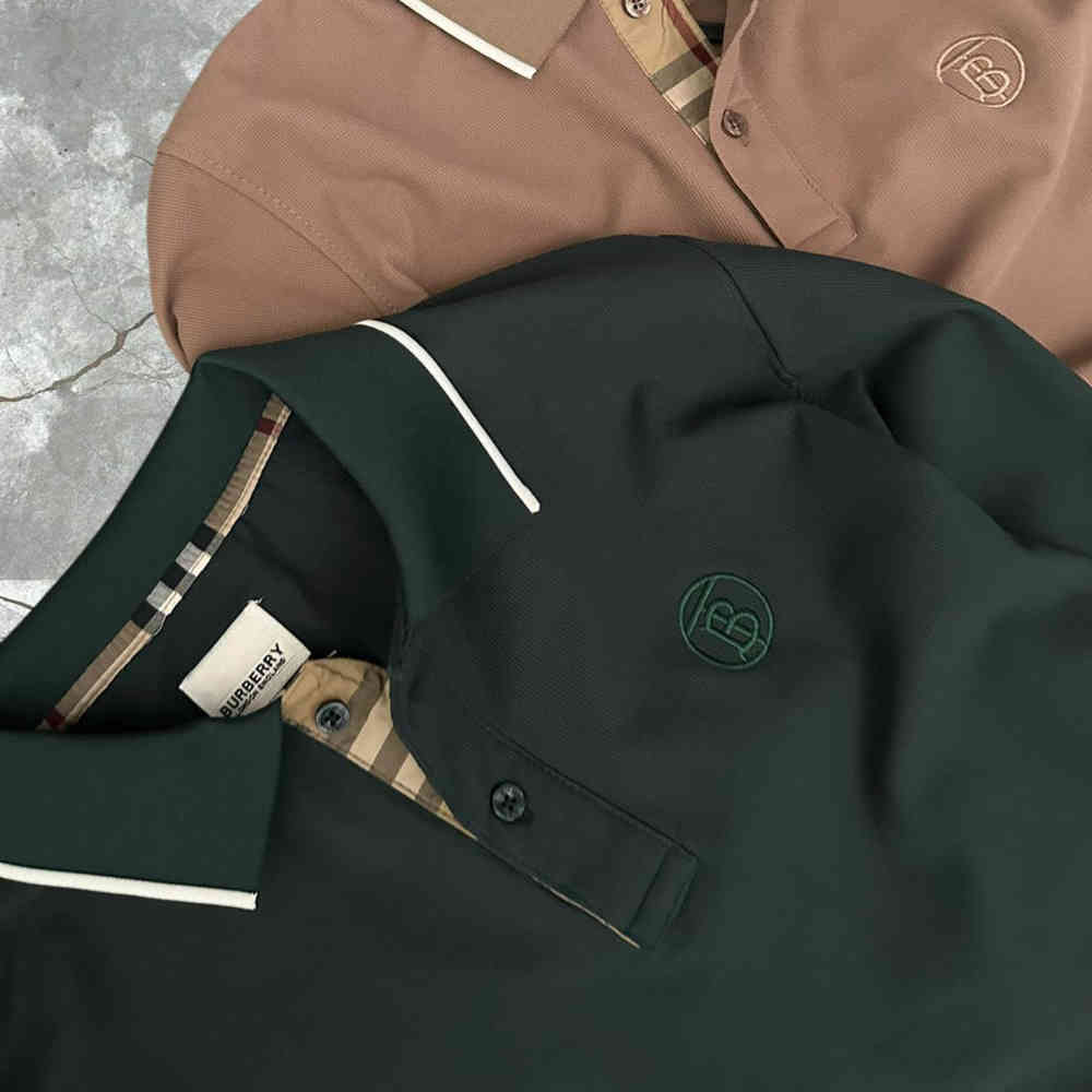 Burberry Embroidered logo Dark Green Premium Polo T-shirt-1