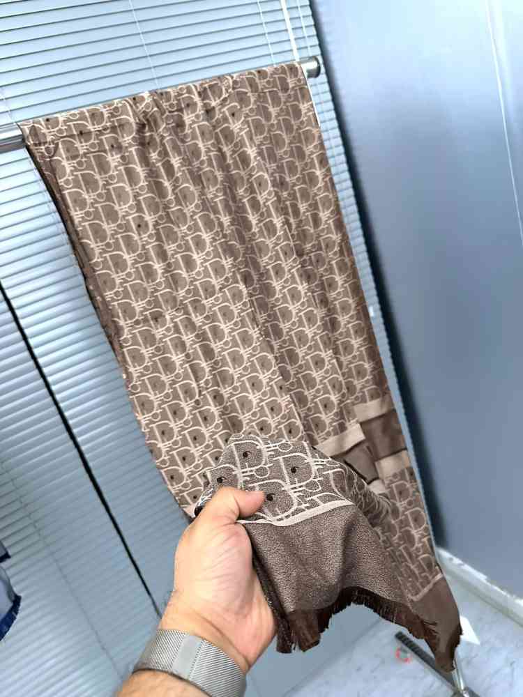 Christian Dior Premium Quality Brown Silk Stole-thumb-0