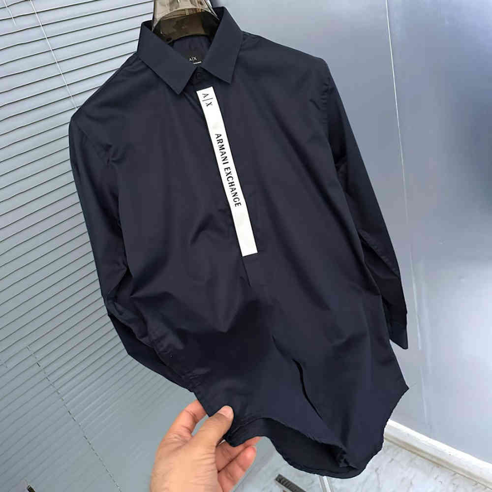 Armani Exchange Navy Blue Cotton Shirt-3