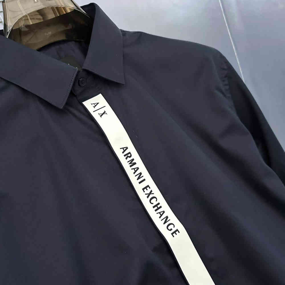 Armani Exchange Navy Blue Cotton Shirt-2