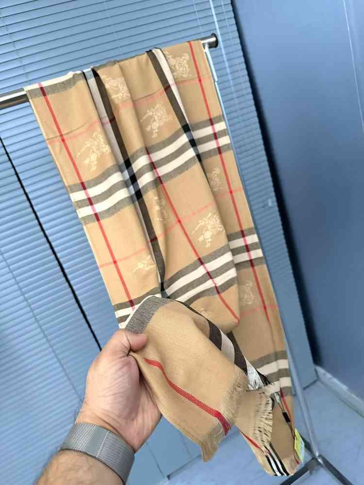 Brown Burberry Check Cashmere Grey Stole