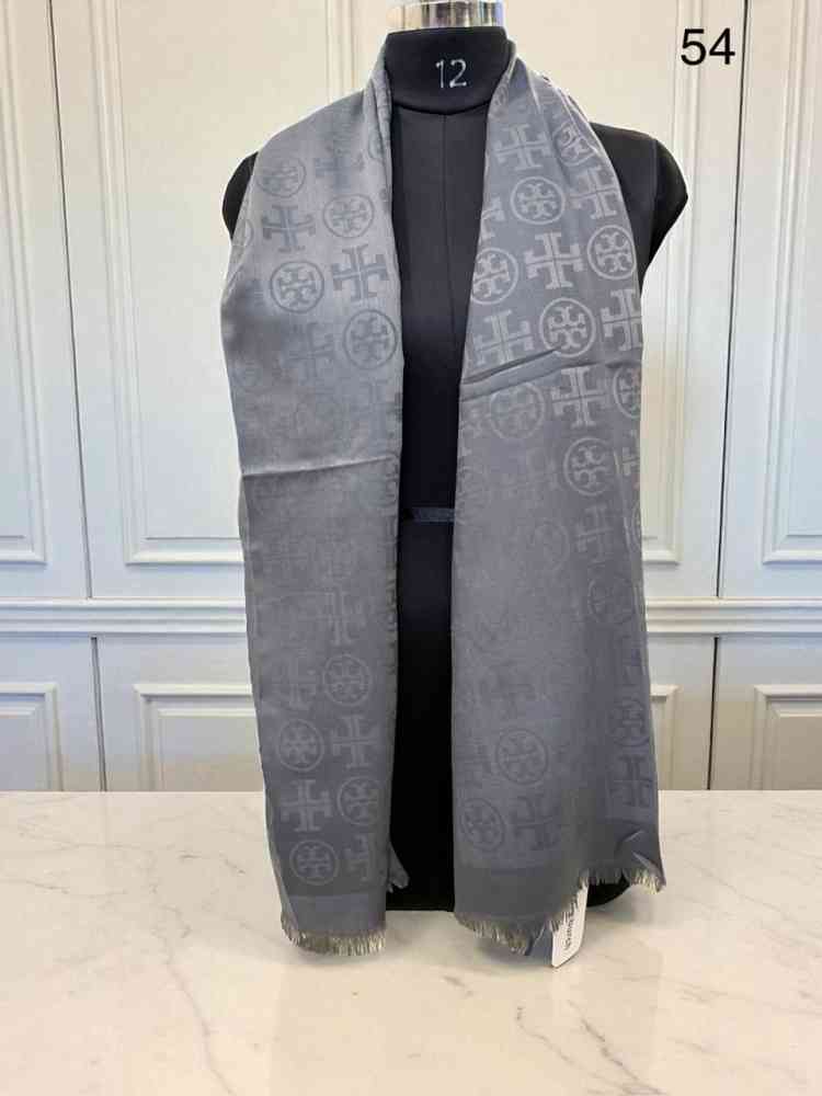 Grey Burberry Cashmere Blue Woollen Stole