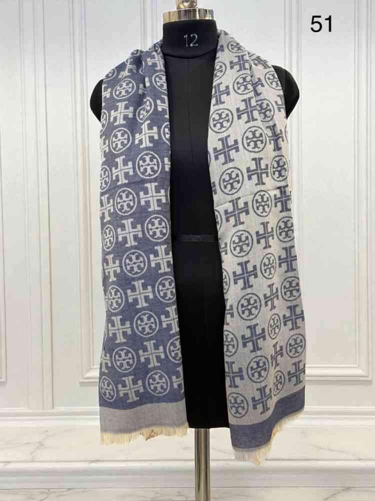 Tory Burch Designer Grey Woollen Stole-thumb-0