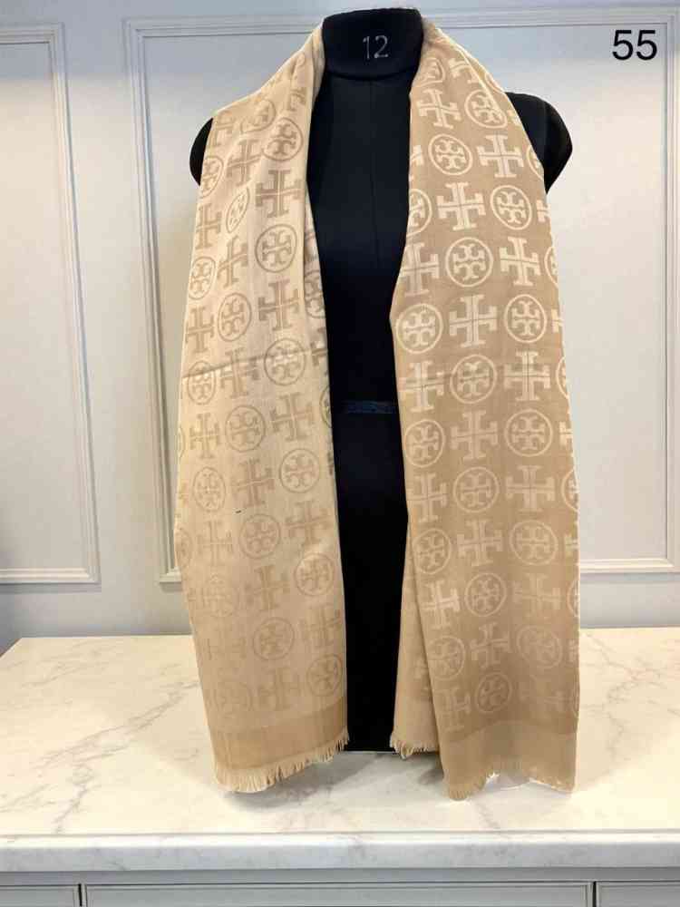 Beige Burberry Cashmere Blue Woollen Stole