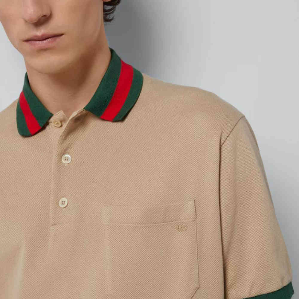 Gucci Cream Premium Quality Polo T-shirt-1
