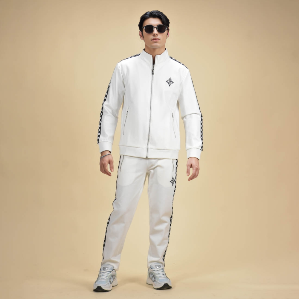Louis Vuitton Monogram White Premium Luxury Tracksuit