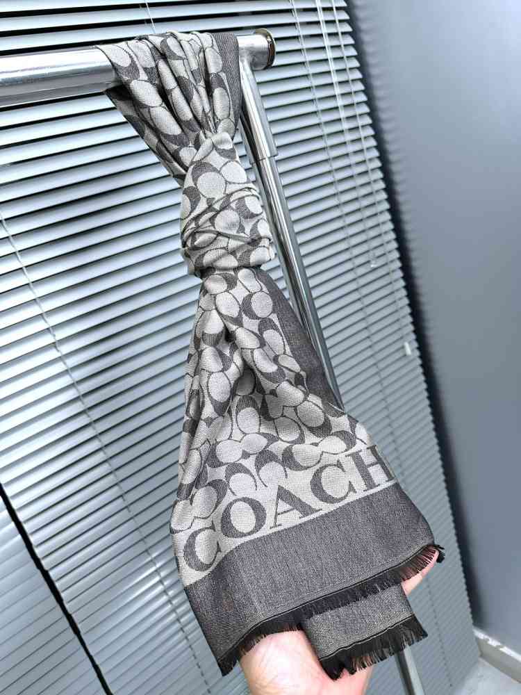 Coach Signature Black Cashmere Muffler-1