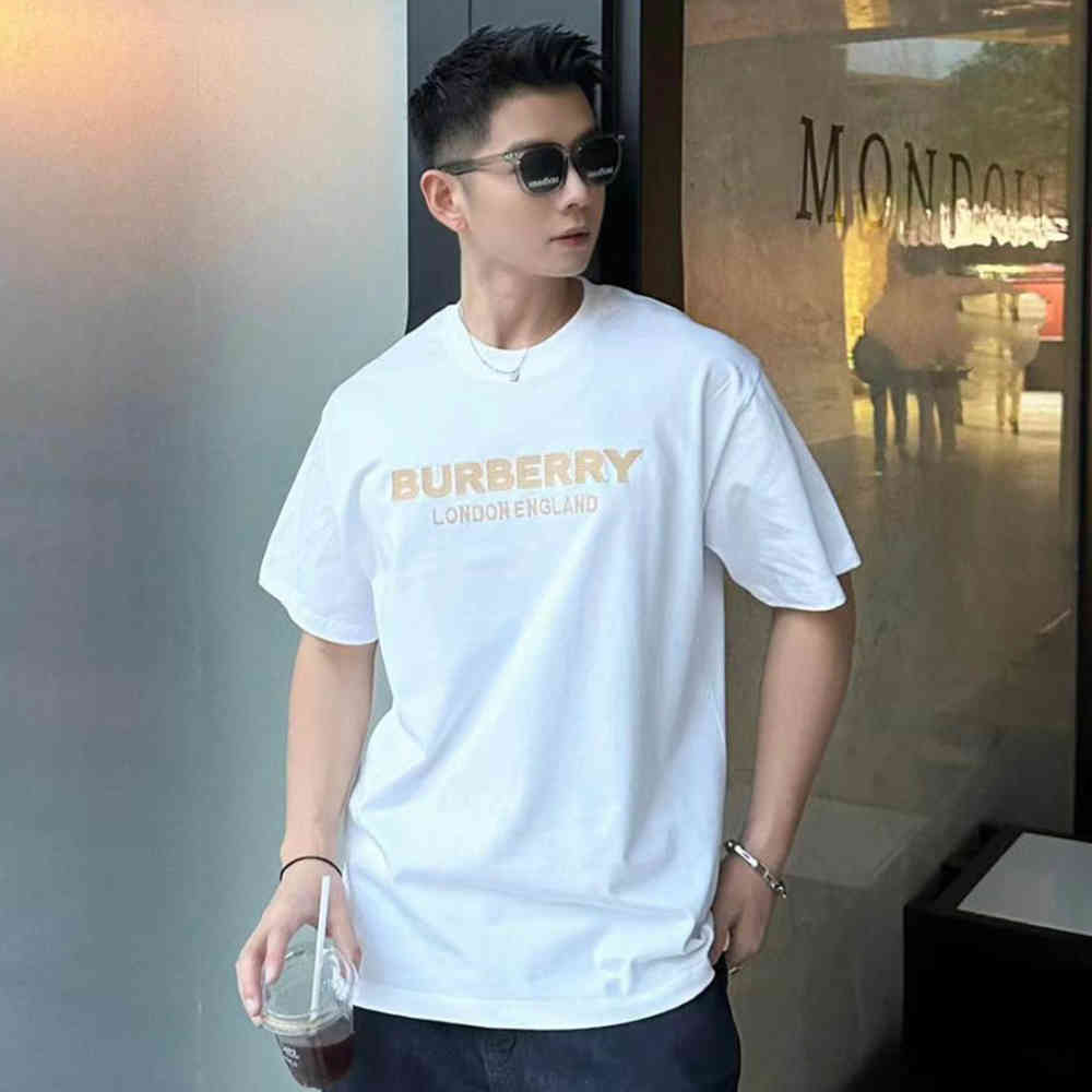 Burberry Baggy Fit White Premium Polo T-shirt-1
