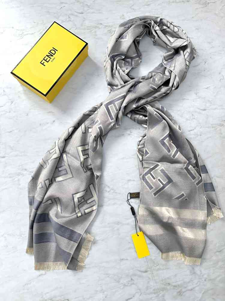 Fendi Grey Premium Quality Stole-thumb-1