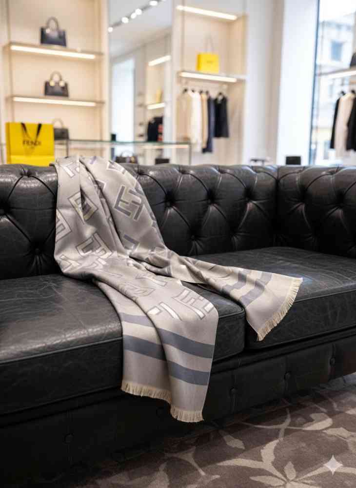 Fendi Grey Premium Quality Stole-thumb-2