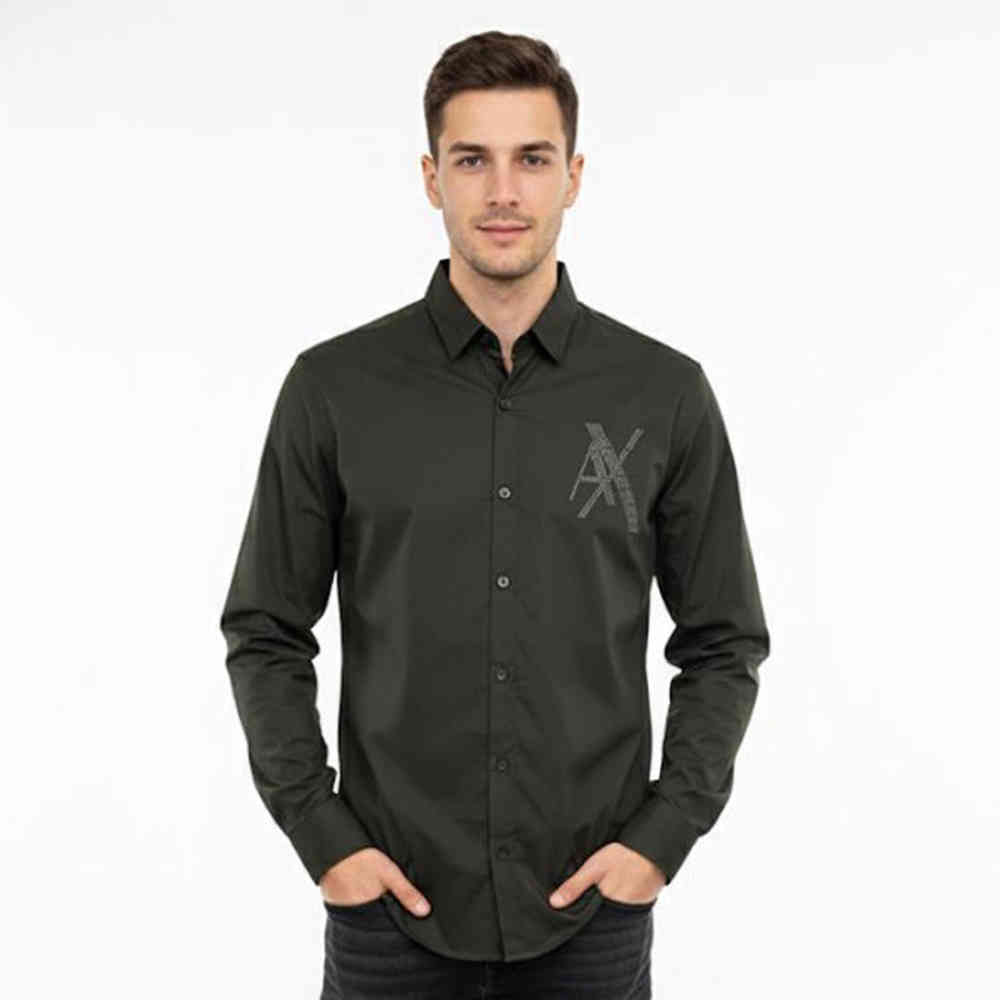 Green Armani Exchange Black Cotton Shirt