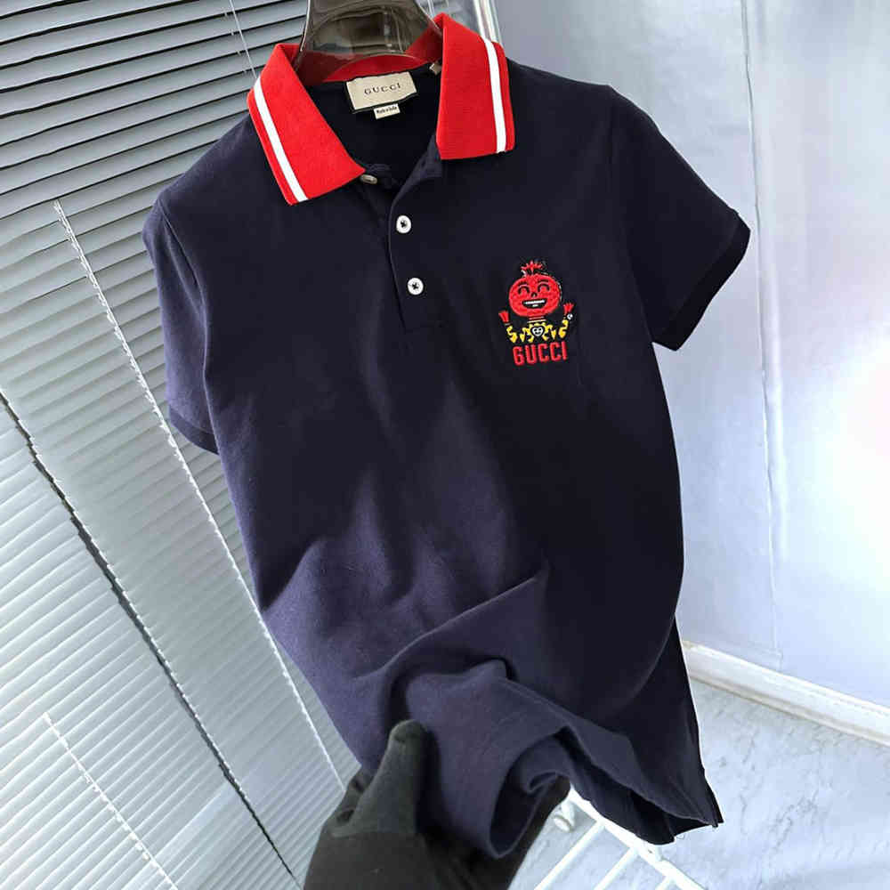Gucci Navy Blue Premium Quality Polo T-shirt-thumb-1
