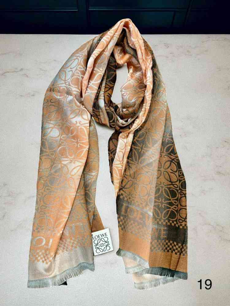 Brown Loewe Anagram Green Woollen Stole