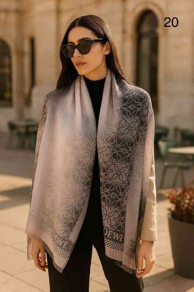 Black Loewe Anagram Red Woollen Stole