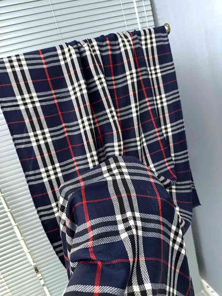 Blue Burberry Check Cashmere Brown Stole