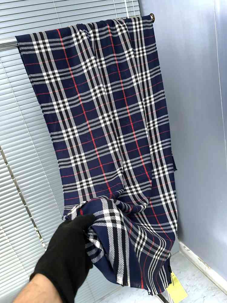 Burberry Check Cashmere Blue Stole-thumb-1