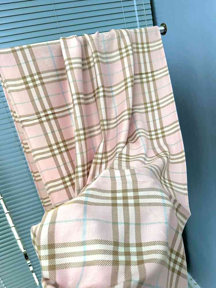 Pink Burberry Check Cashmere Brown Stole