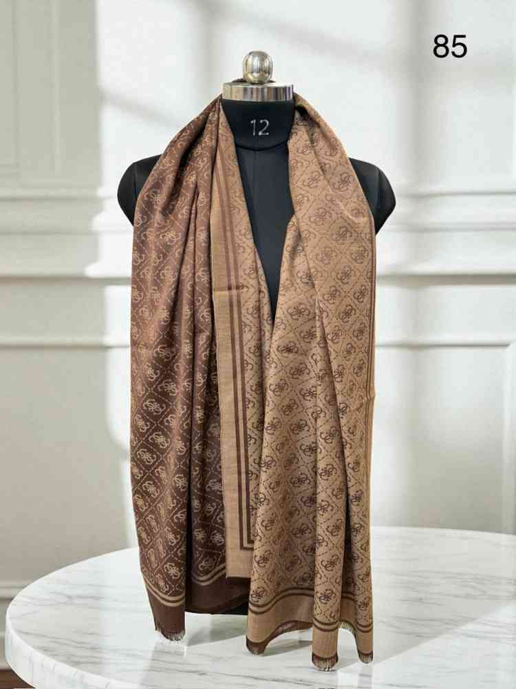 Guess Semi Brown Reversible Wool Blend Stole-2