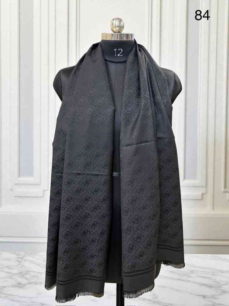 Guess Semi Black Reversible Wool Blend Stole-1
