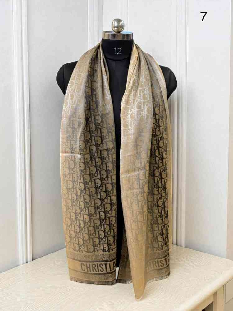 Light Brown Christian Dior Orange Premium Quality Woollen Stole