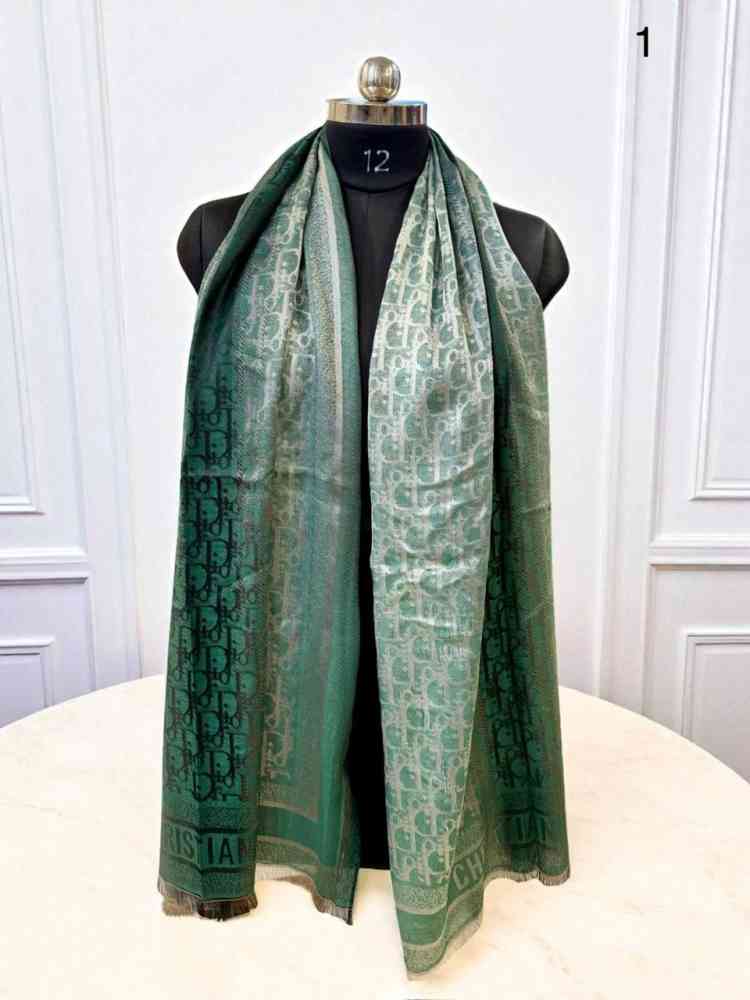 Green Christian Dior Premium Quality Light Pink Woollen Stole