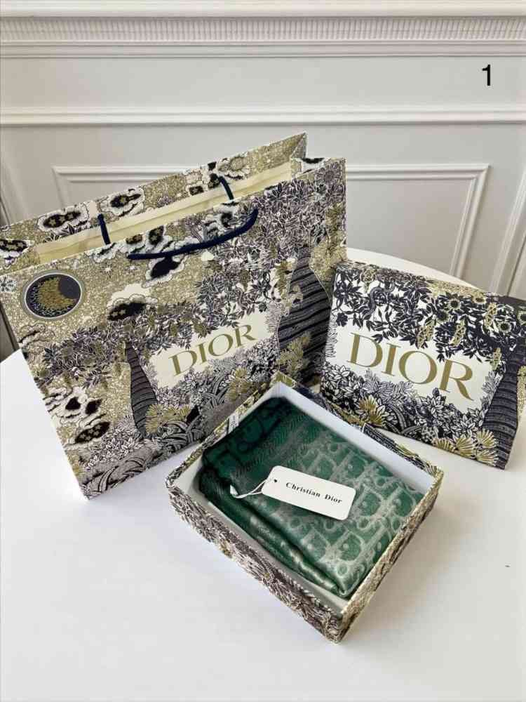 Christian Dior Green Premium Quality Woollen Stole-1