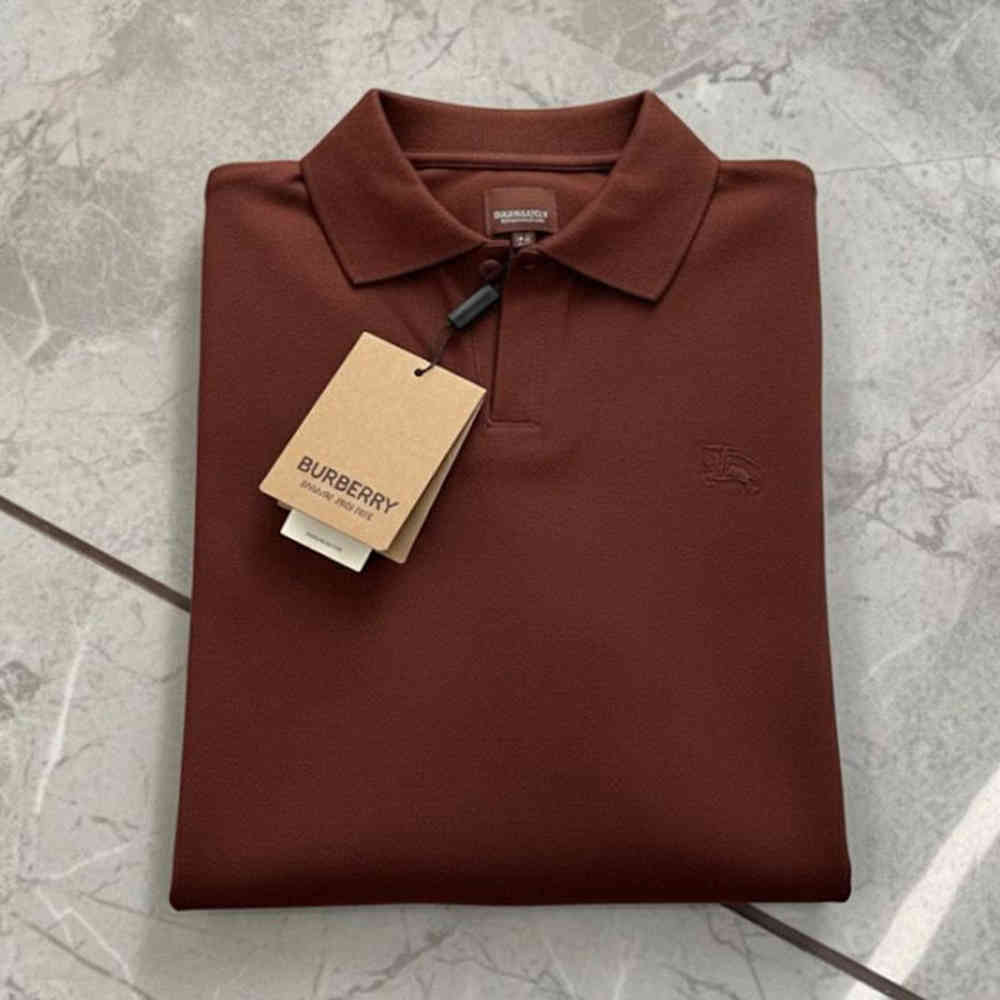 Burberry Dark Brown Premium Full Sleeves Polo T-shirt-2