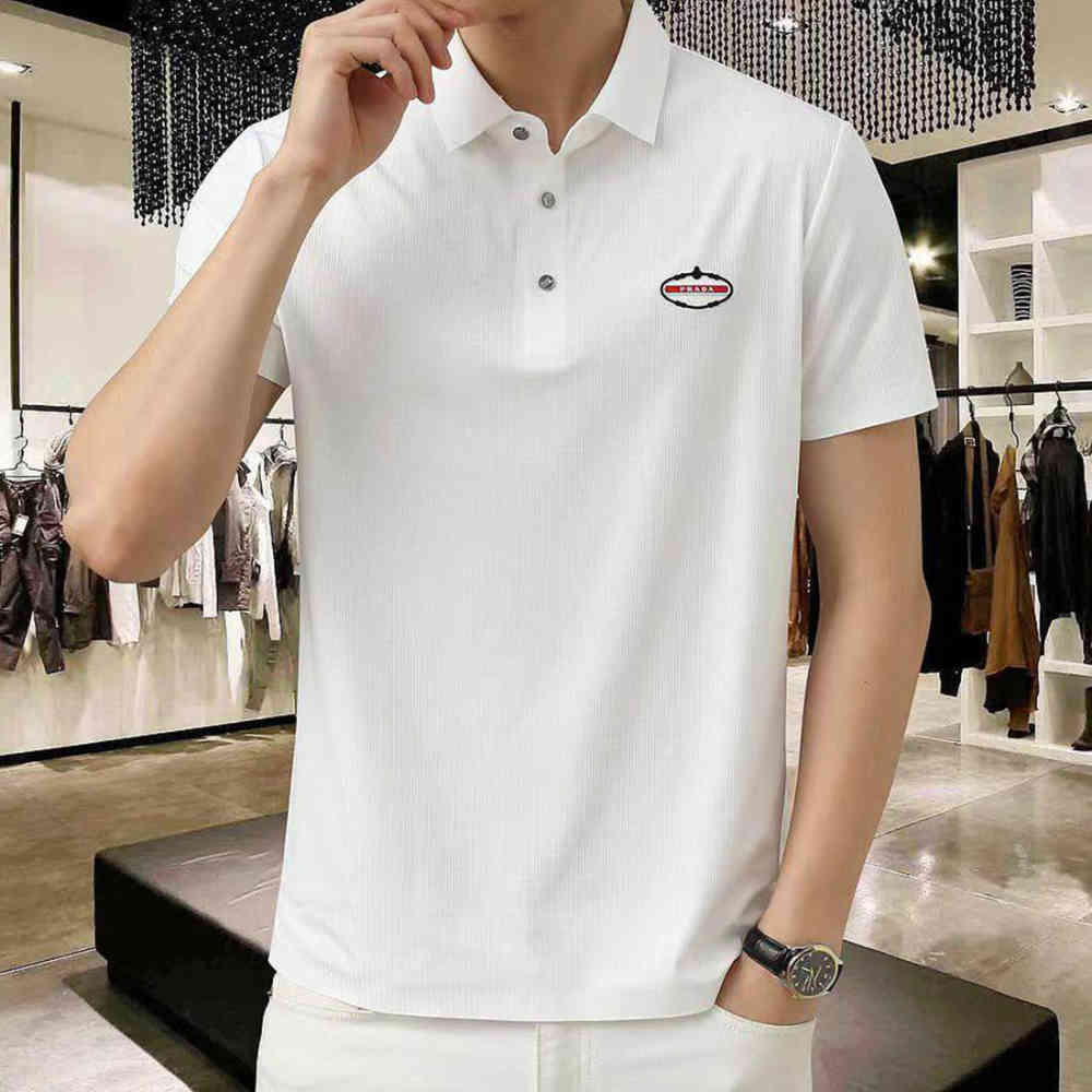 White Prada Grey Premium Quality Polo T-shirt