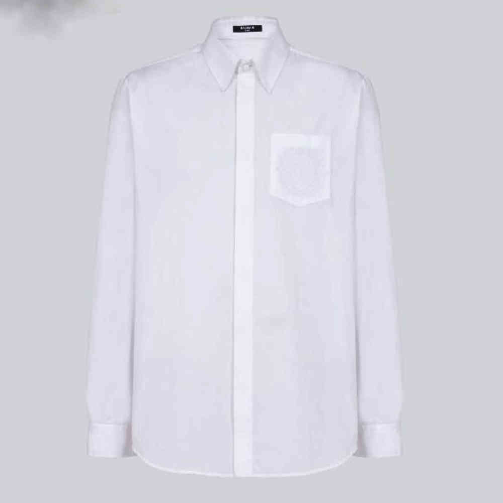 Balmain Embroidered White Premium Cotton Shirt-1
