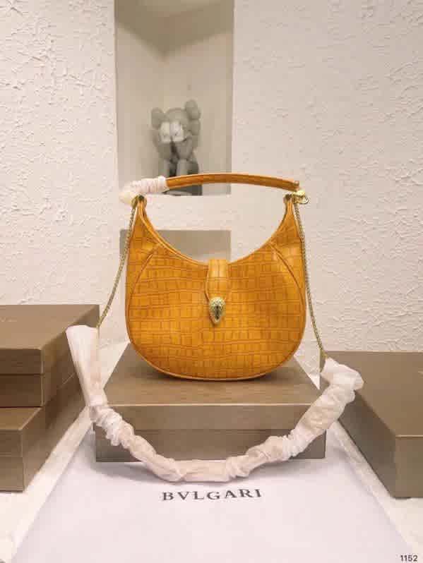 Yellow Bvlgari Serpenti Sugarloaf Grey Shoulder Bag