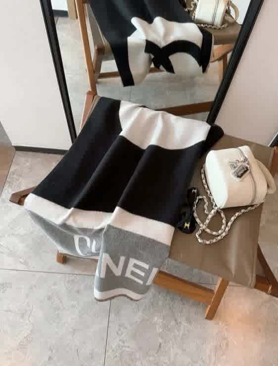 Chanel Reversible Black Woolen Stole-1
