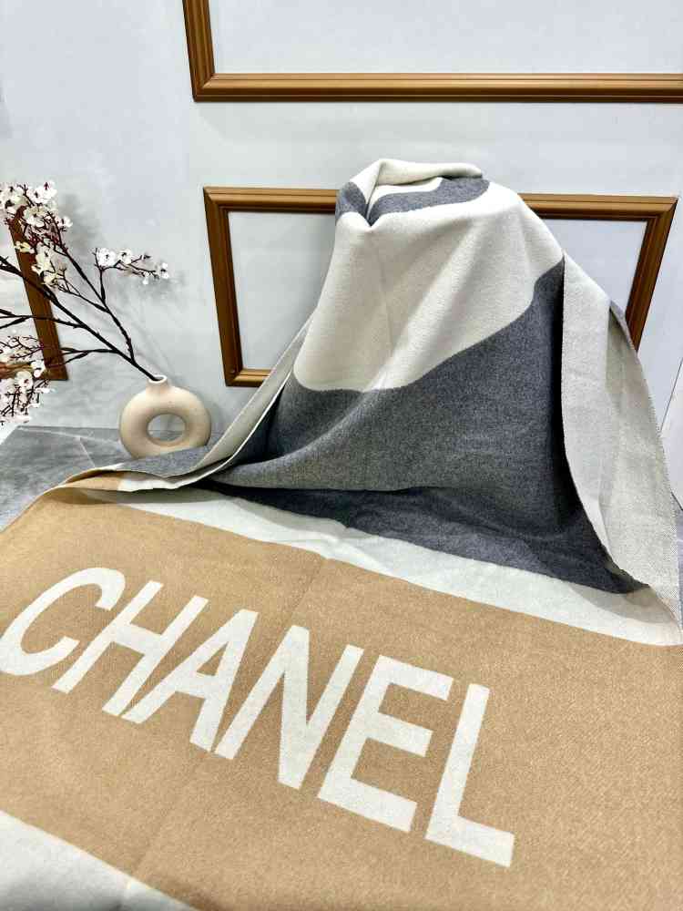 Chanel Reversible Brown Woolen Stole-thumb-2