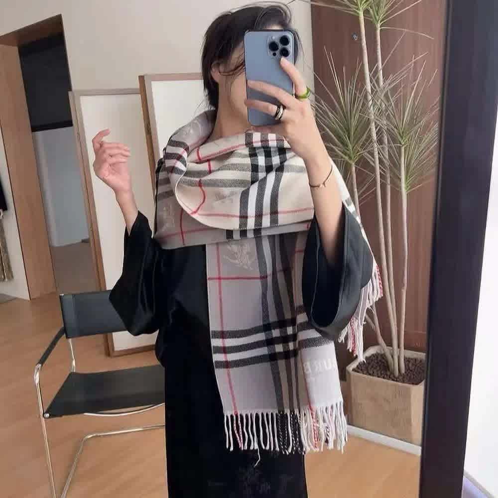 Grey Burberry Cashmere Brown Premium Quality Stole
