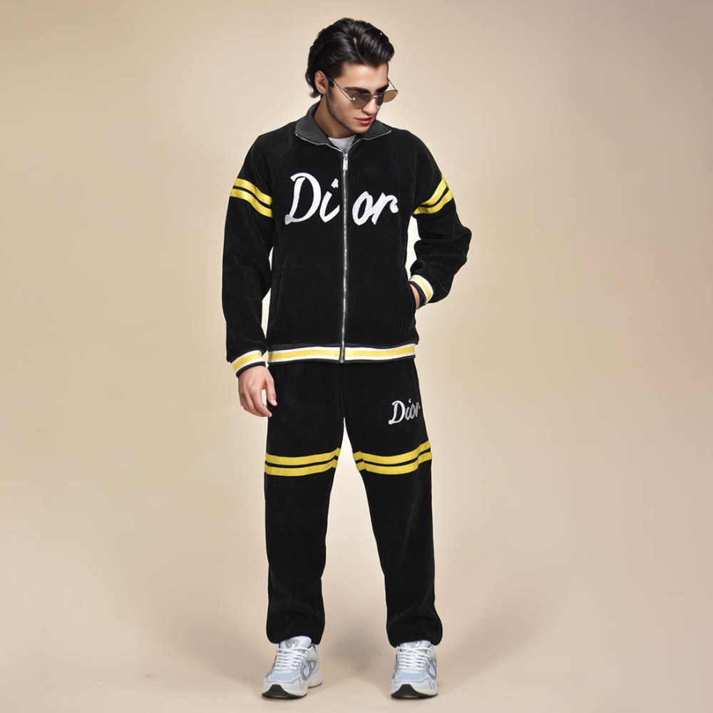 Dior Black and Yellow Premium Quality Tracksuit