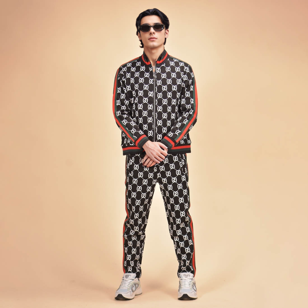 Black Gucci GG Jacquard Premium Cotton Tracksuit