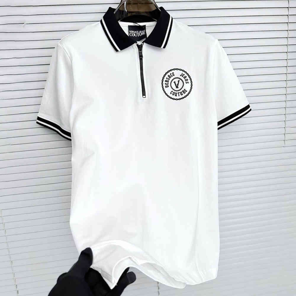 Versace White Premium Quality Polo T-shirt-thumb-0