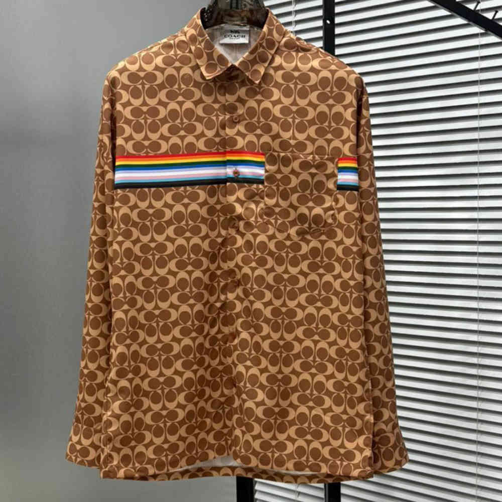 Coach Embroidered Brown Premium Cotton Shirt-2