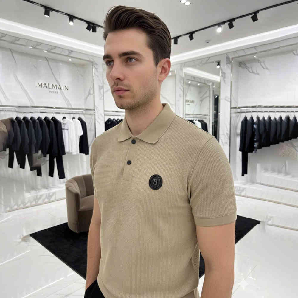 Brown Balmain Blue Premium Quality Polo T-shirt