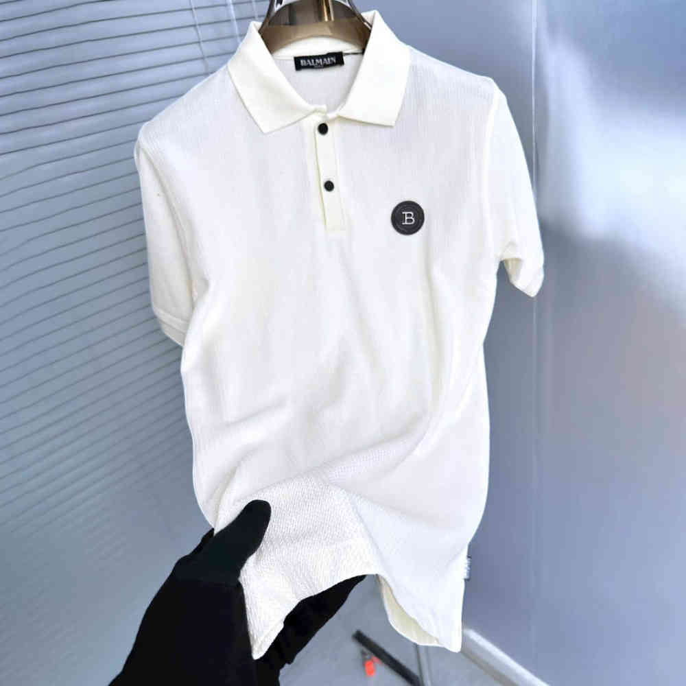 Balmain White Premium Quality Polo T-shirt-thumb-1
