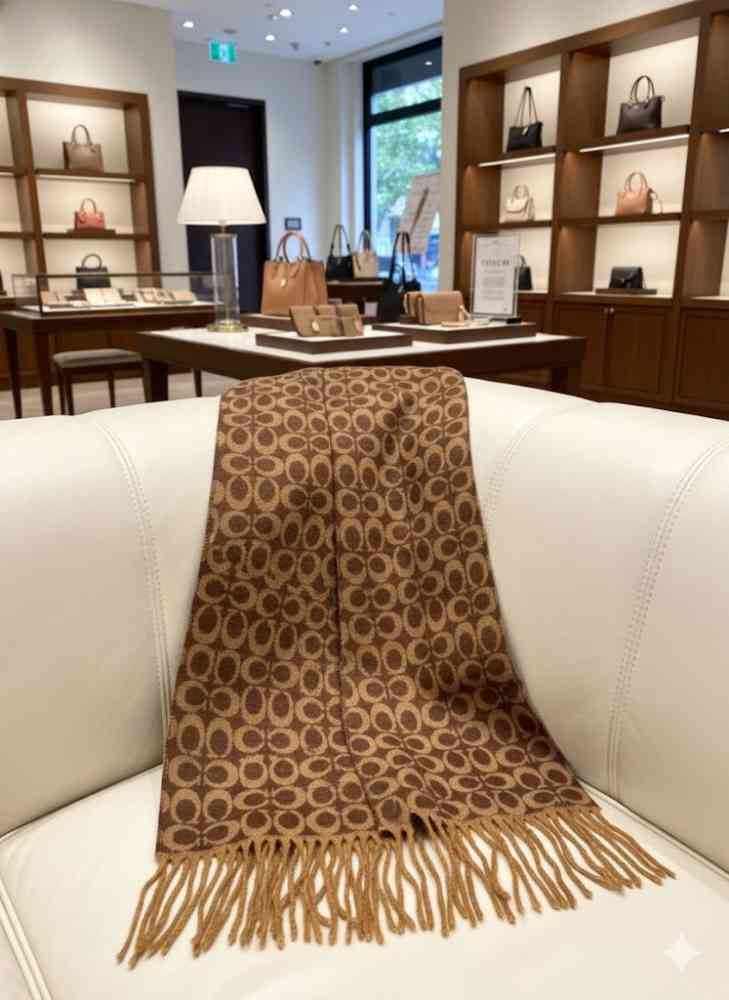 Coach Signature Brown C Border Stole-2