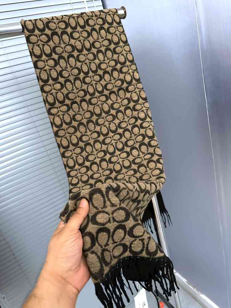 Light Brown Coach Signature Brown C Border Stole