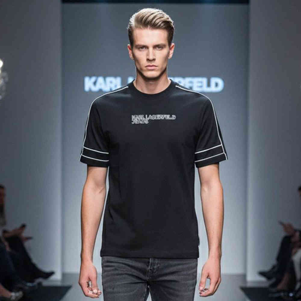 Black Karl Lagerfeld Blue Premium Quality T-shirt
