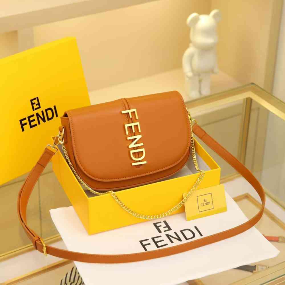 Brown Fendi Baguette FF embroidery Maroon canvas Sling Bag