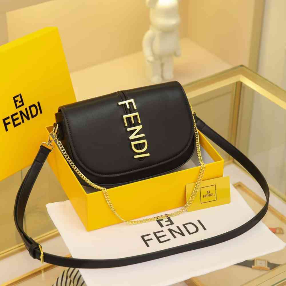 Black Fendi Baguette FF embroidery Maroon canvas Sling Bag