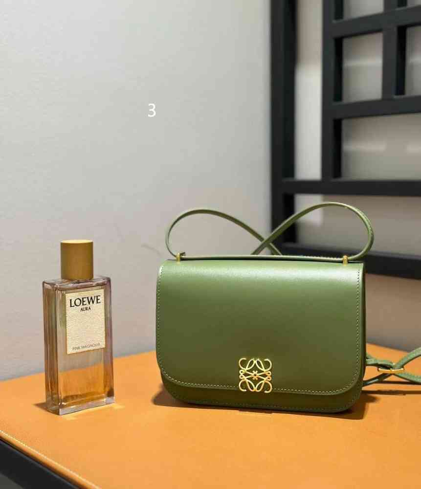 Loewe Paseo Plated Green Sling Bag-thumb-0