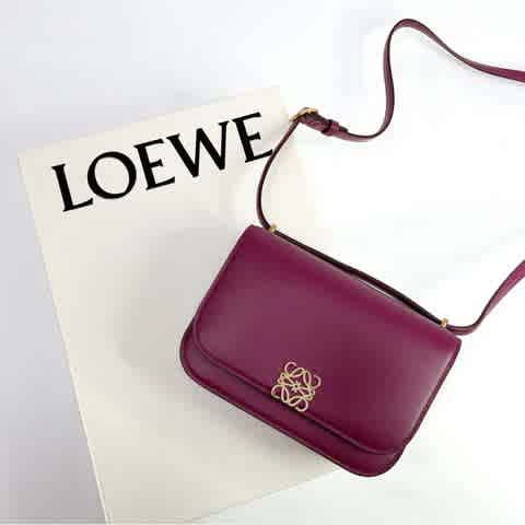 Maroon Loewe Paseo Plated Pink Sling Bag