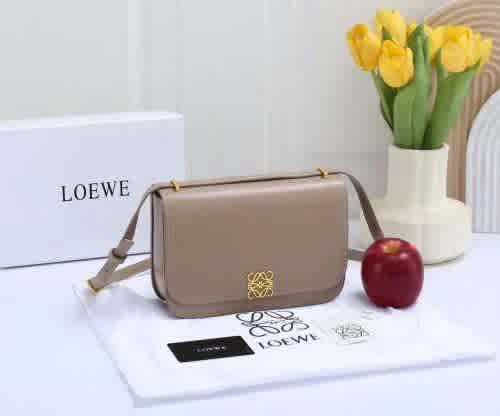 Beige Loewe Paseo Plated Pink Sling Bag
